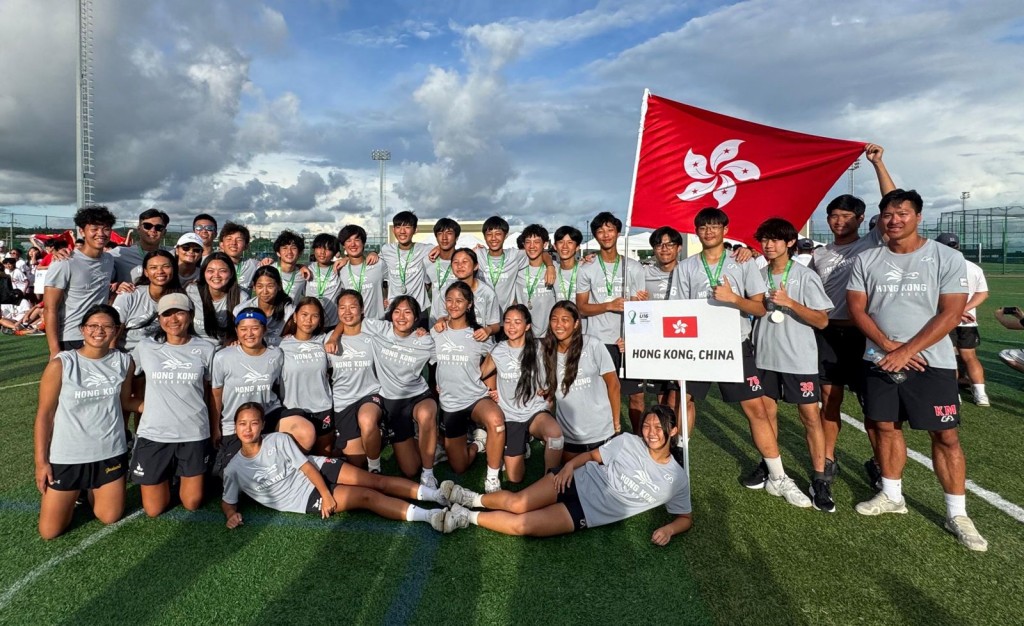 香港女⼦代表隊(紅衫)以殿軍完成「亞太區U16 棍網球錦標賽」。公關圖片 香港女⼦代表隊(紅衫)以殿軍完成「亞太區U16 棍網球錦標賽」。公關圖片