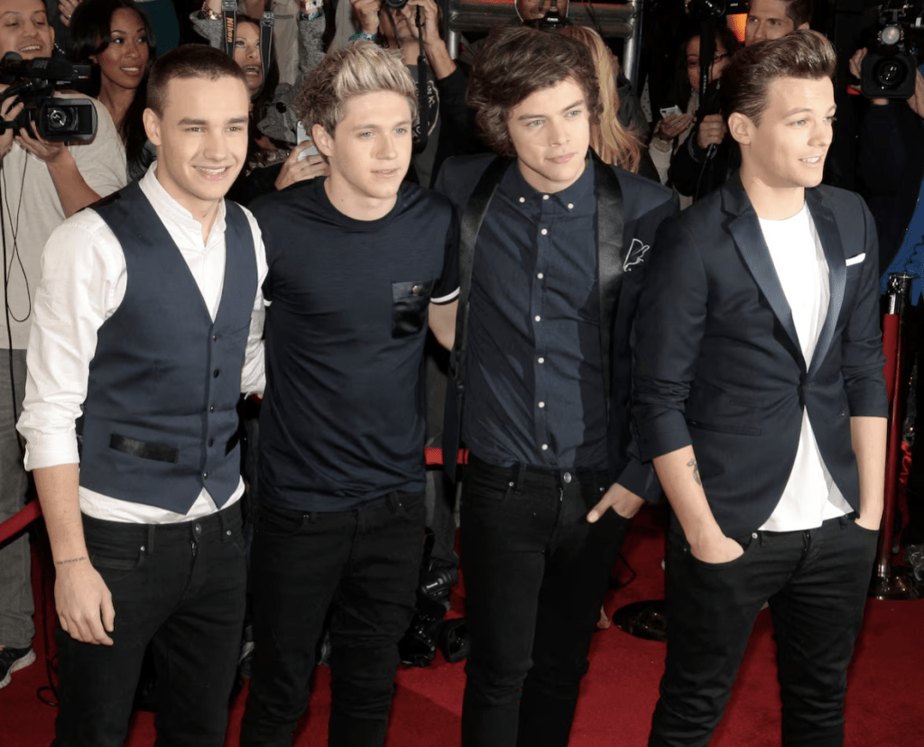 One Direction 乐队成员（从左到右）：Liam Payne、Horan、Harry Styles和Louis Tomlinson。路透社