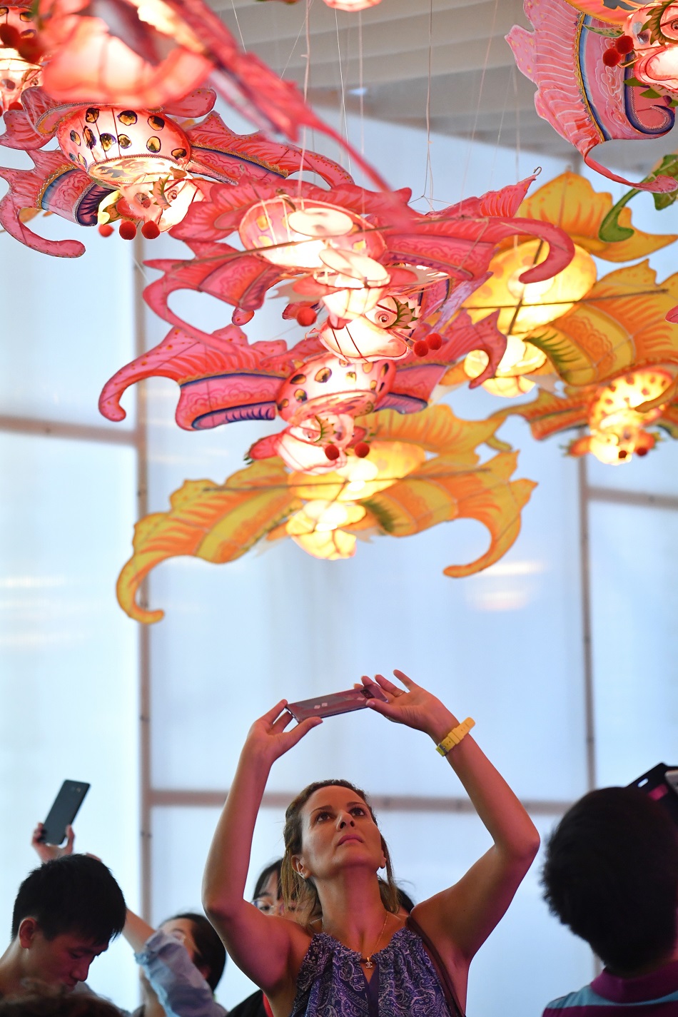 約90盞亮麗的蝠鼠造型花燈祝願市民吉祥幸福。新聞處圖片