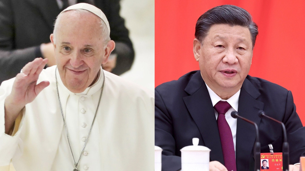梵蒂岡指教宗（左）與習近平（右）目前無會面計畫。AP資料圖片/新華社資料圖片