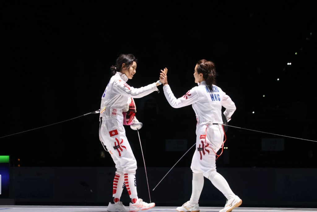 吳海諦（左）去年在全運會測試賽中。資料圖片