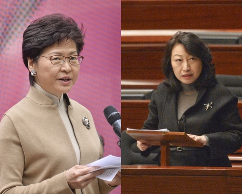 特首林鄭月娥以及律政司司長鄭若驊。資料圖片