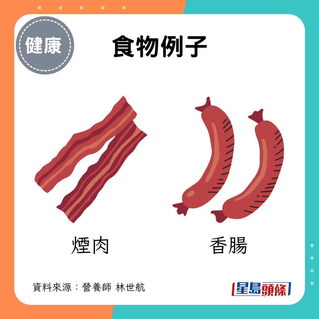 例如烟肉、香肠