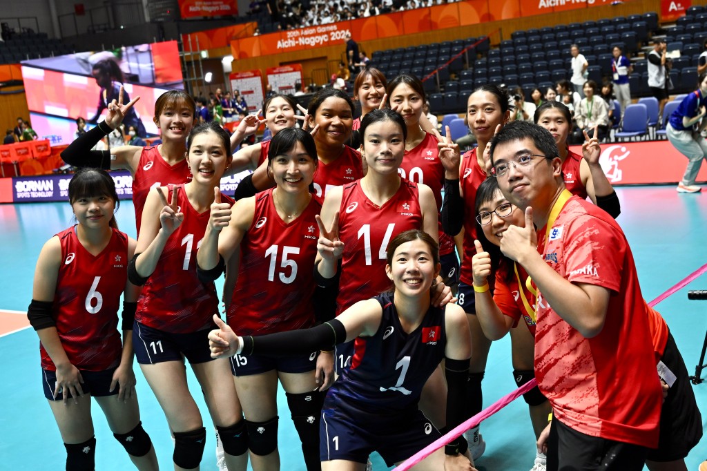 香港女排取得今届亚运会首胜。刘骏轩摄
