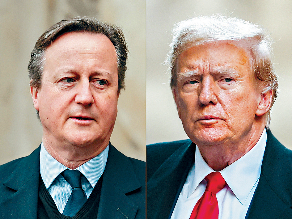 英國外相卡梅倫與美國前總統特朗普。