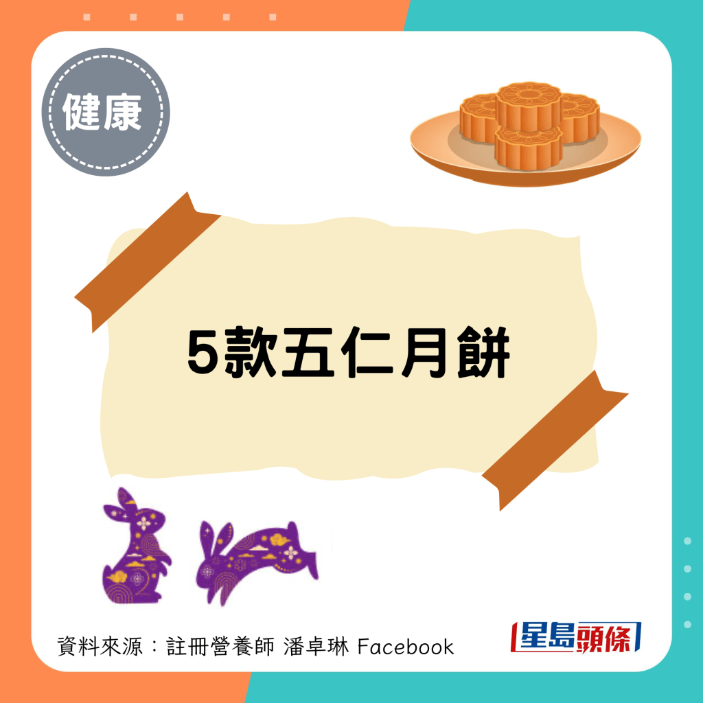 中秋月饼卡路里｜5款五仁月饼