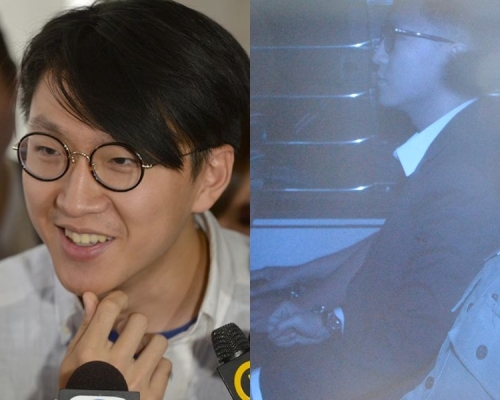 梁天琦被押上法庭。