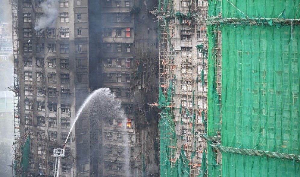 大埔宏福苑發生五級火災後，棚網安全問題備受關注。資料圖片