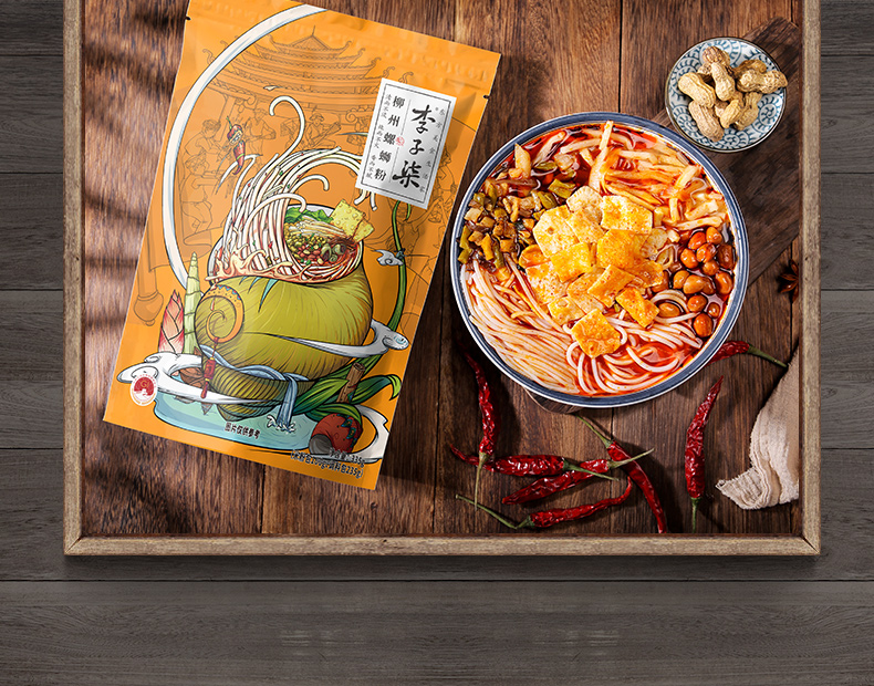 李子柒旗下品牌的螺螄粉。網圖