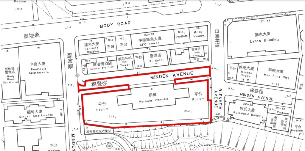 政府晚上7時起圍封尖沙嘴棉登徑8號凱譽。食衞局圖片