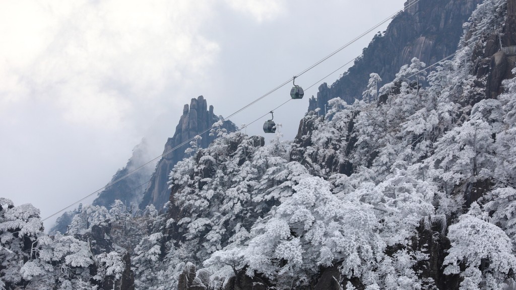 白雪皚皚的黃山風景區。 新華社