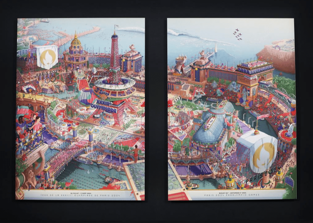 奧運和殘奧會官方海報主要由2張海報組成，既可被看做單獨的兩幅作品，又可合二為一。新華社