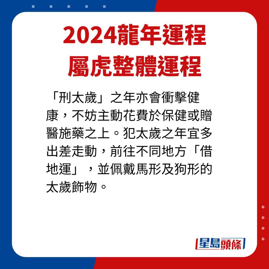 屬虎藝人整體運程。