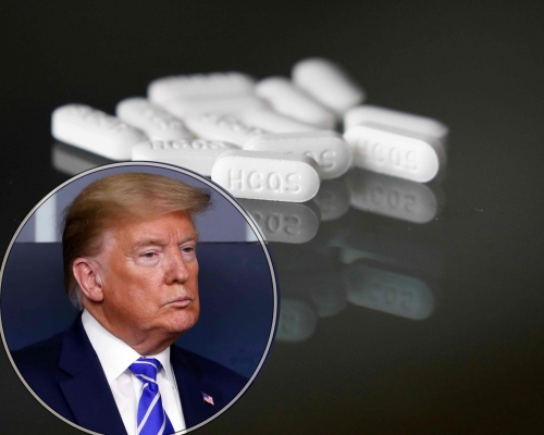 特朗普繼續推介抗瘧疾藥物「羥氯喹」。AP