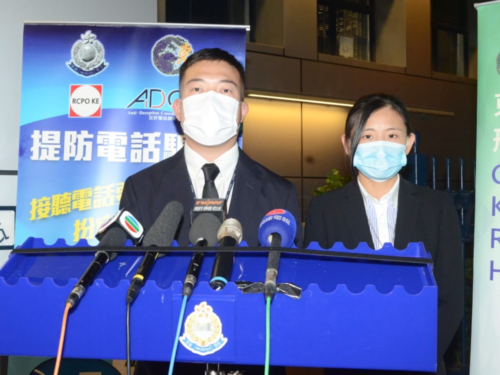 東九龍總區重案組第三隊署理總督察沈灝旻（左）。
