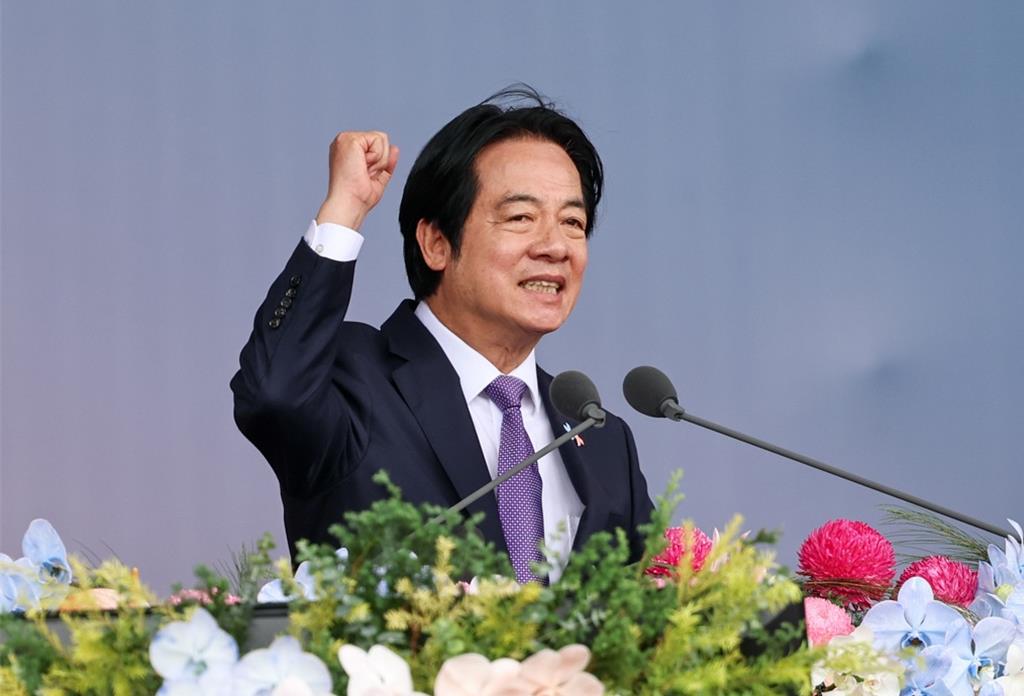 賴清德在雙十講話中表示樂見美中對話降衝突風險。中時 賴清德在雙十講話中表示樂見美中對話降衝突風險。中時