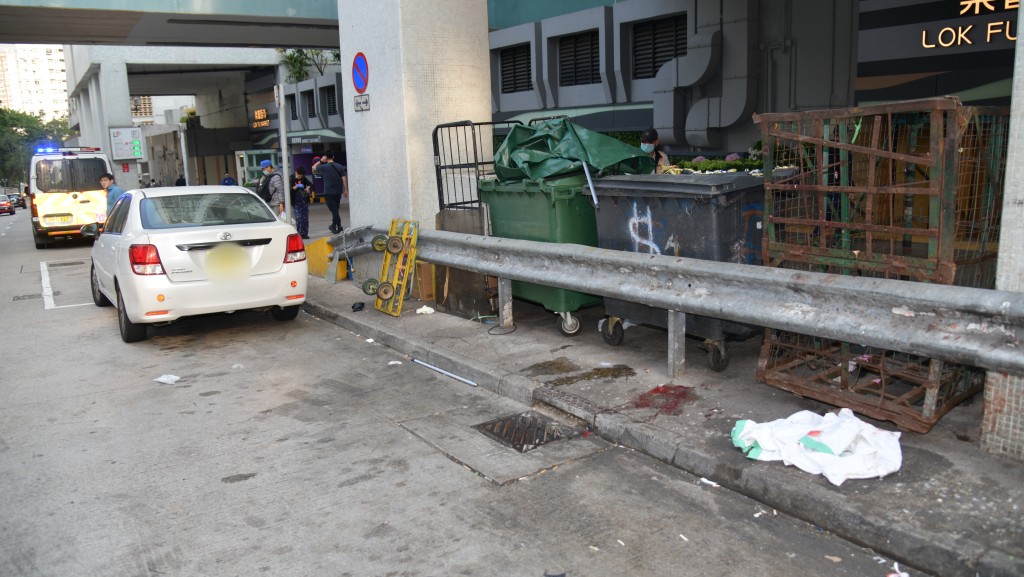 現場遺下血漬。徐裕民攝