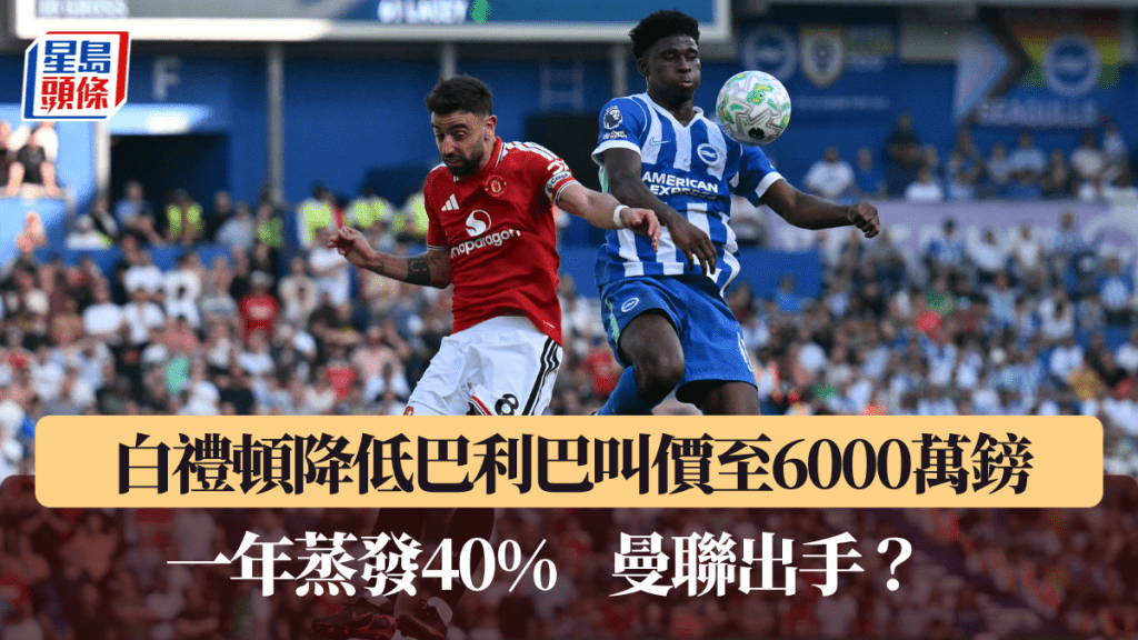 白禮頓降低巴利巴叫價至6000萬鎊，一年蒸發40%。法新社
