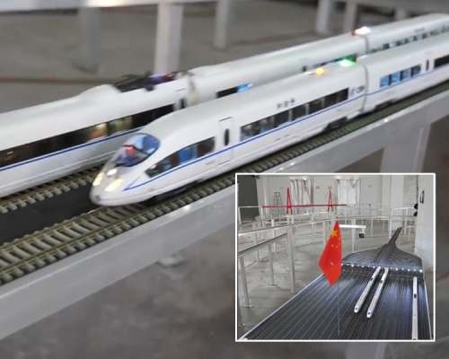 這套模型最多可容納20列高鐵列車。網圖
