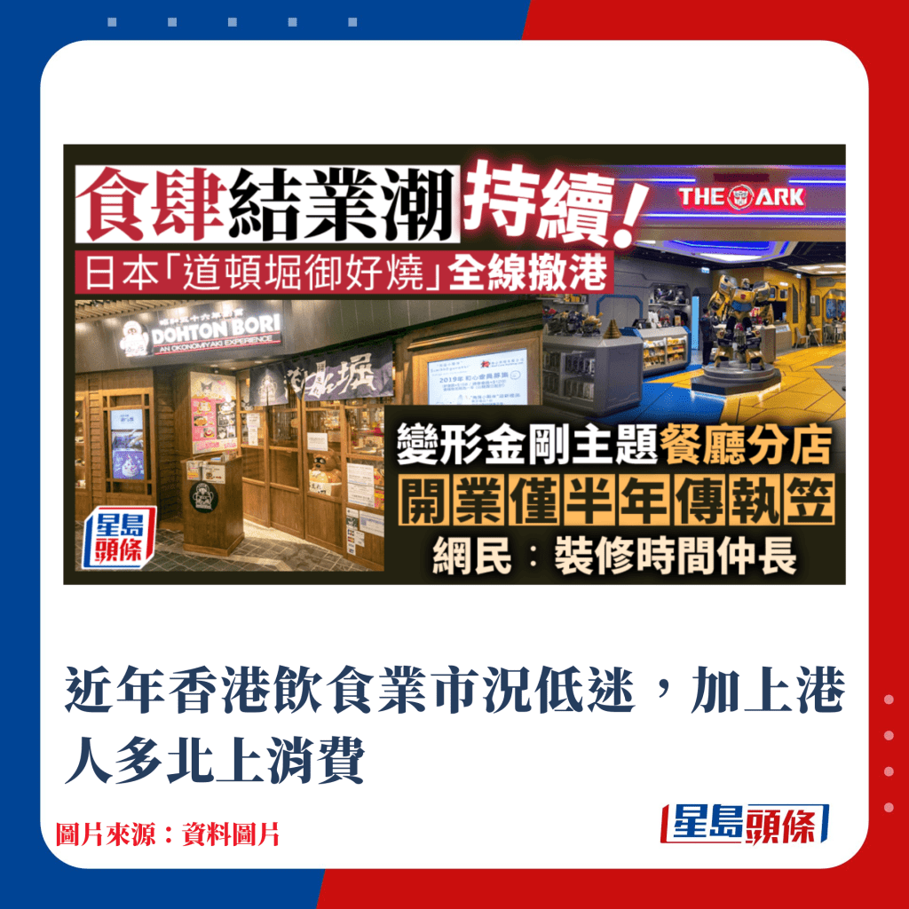 近年香港饮食业市况低迷，加上港人多北上消费