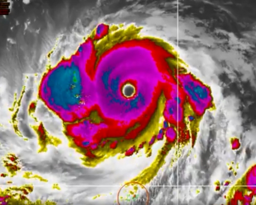 山竹的風眼非常清晰。US National Weather Service Guam圖片
