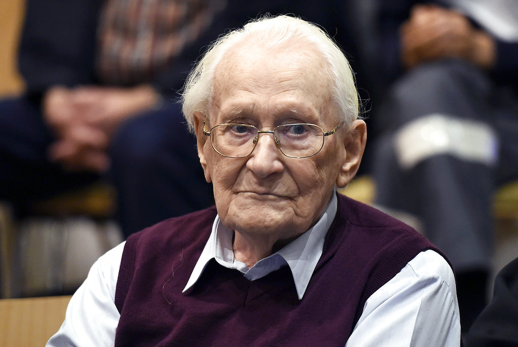 德國前納粹黨衞軍格勒寧(Oskar Groening)上周五在醫院離世。Ap圖片