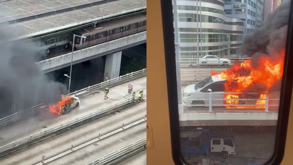 觀塘道七人車陷火海 司機及時逃生 地鐵乘客近距離驚險目擊