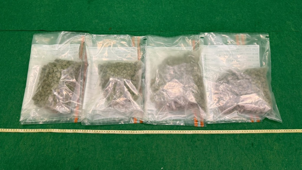 第一名被捕男子的涉案大麻花。海關圖片