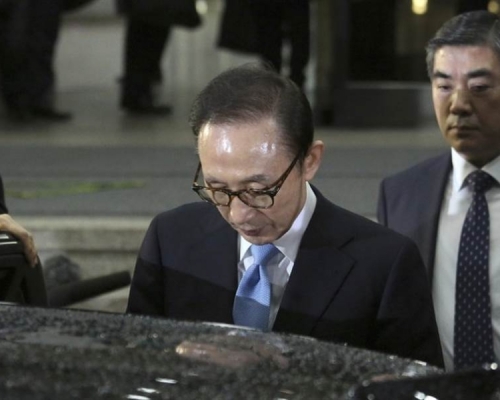 南韓前總統李明博二審獲刑17年。AP