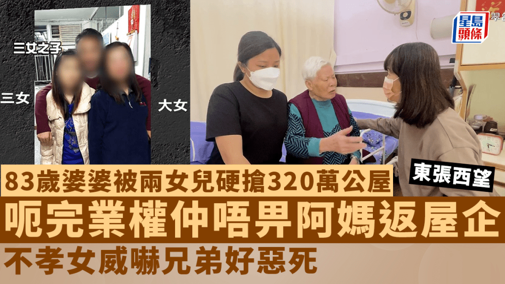 83歲的陳婆婆指遭兩個女兒騙走物業。