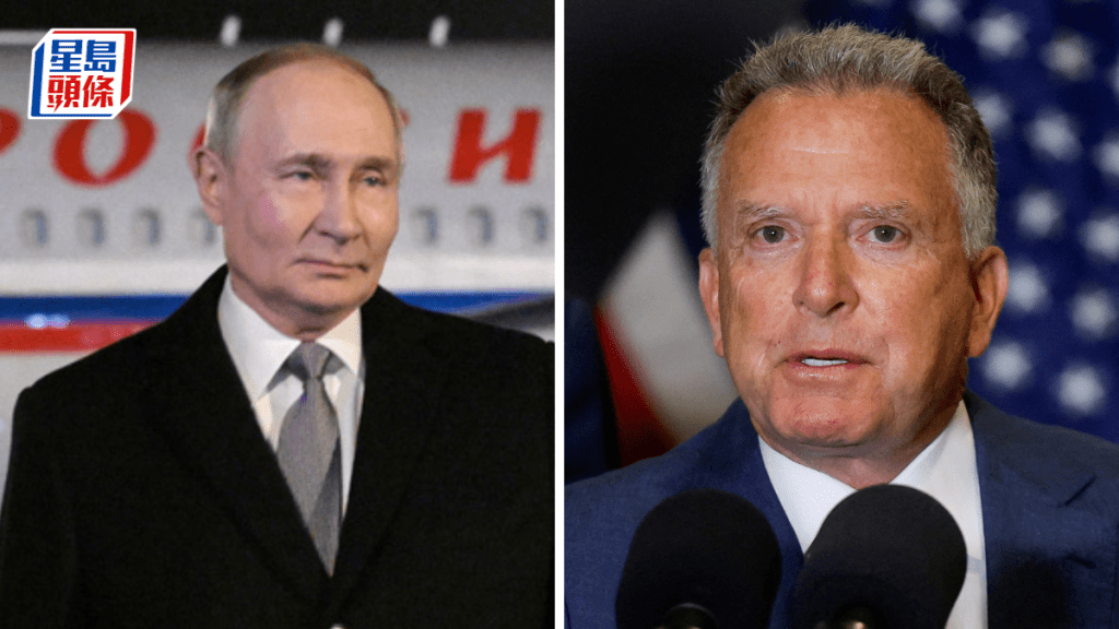 美國總統特使魏特科夫（右）被曝光曾教普京奉承特朗普。美聯社；路透社