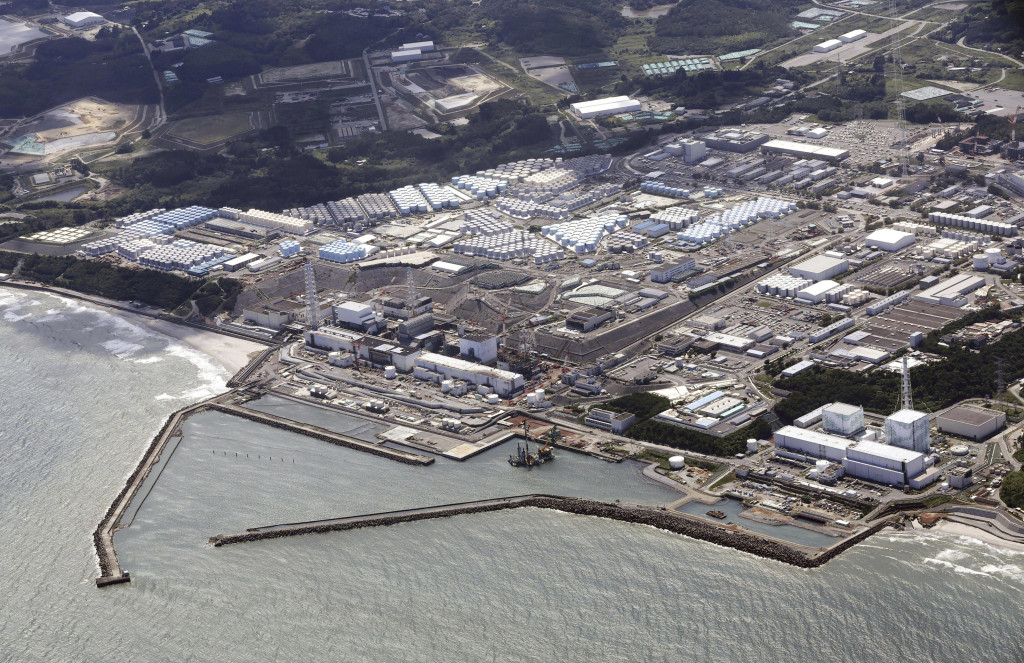 外电发布核污水排海后，福岛第一核电厂的鸟瞰图。AP