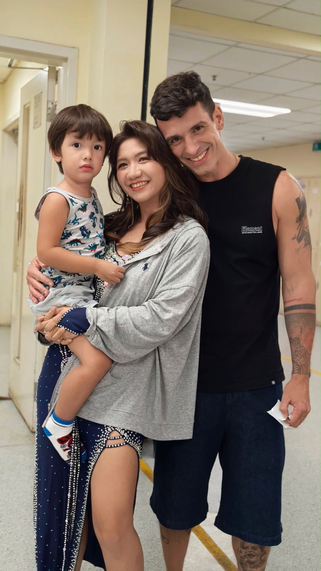 蔡宓婕的兒子和老公亦有捧場