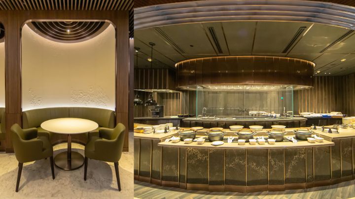 SilverKris Lounge頭等艙區的休閒區及美食區同樣出色。