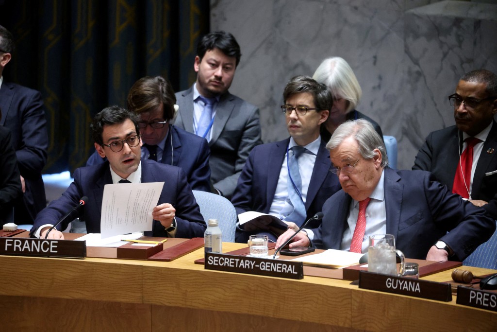 安理會上月在紐約聯合國召開會議，討論烏克蘭危機。路透社
