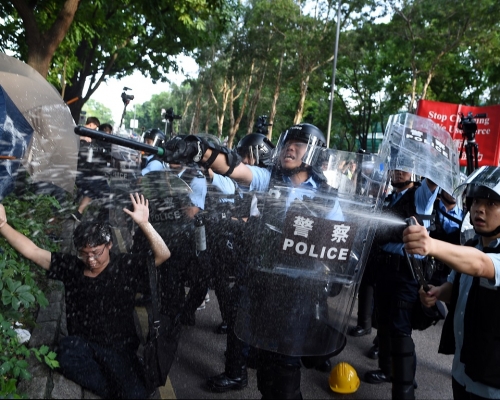 警方強烈譴責上水有暴力衝擊行為。資料圖片
