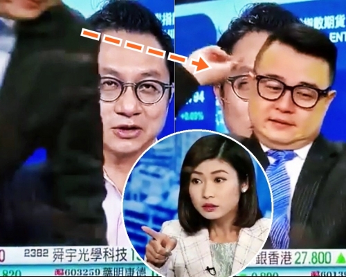 財經台直播節目,蔡康年突然入鏡。 TVB片段截圖