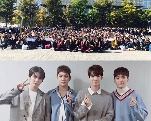 NU'EST W與粉絲大合照。