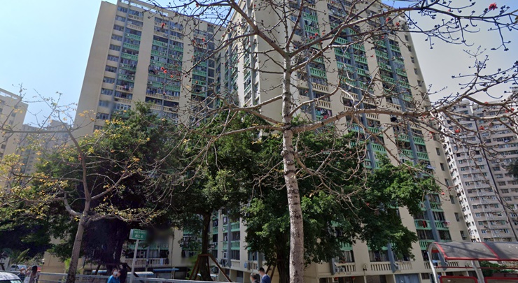 62歲男子在愛民邨敦文樓單位墮樓身亡。網上圖片