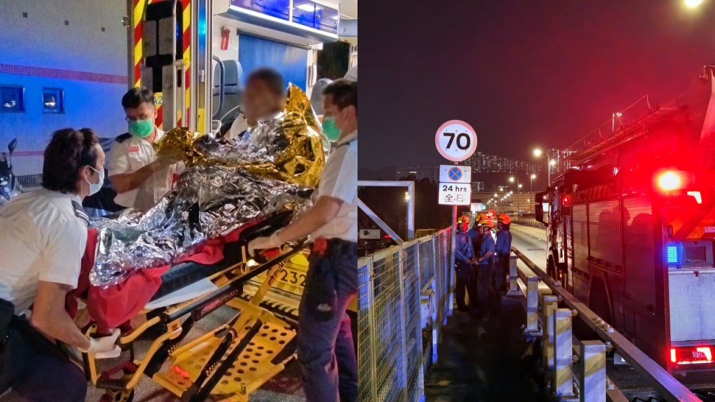 青衣南橋男子墮海 救援人員迅速尋回