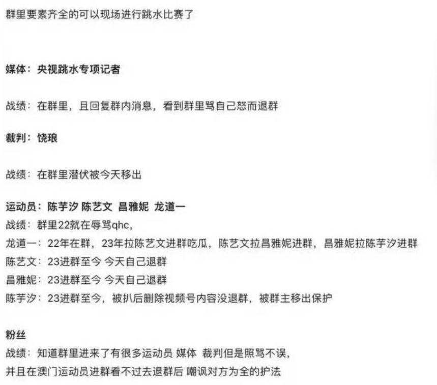 疑似对全红婵网暴的微信群组曝光。