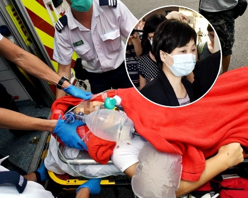 蔡若蓮兒子從擎天半島高處墮下(小圖為蔡若蓮)。梁國峰攝