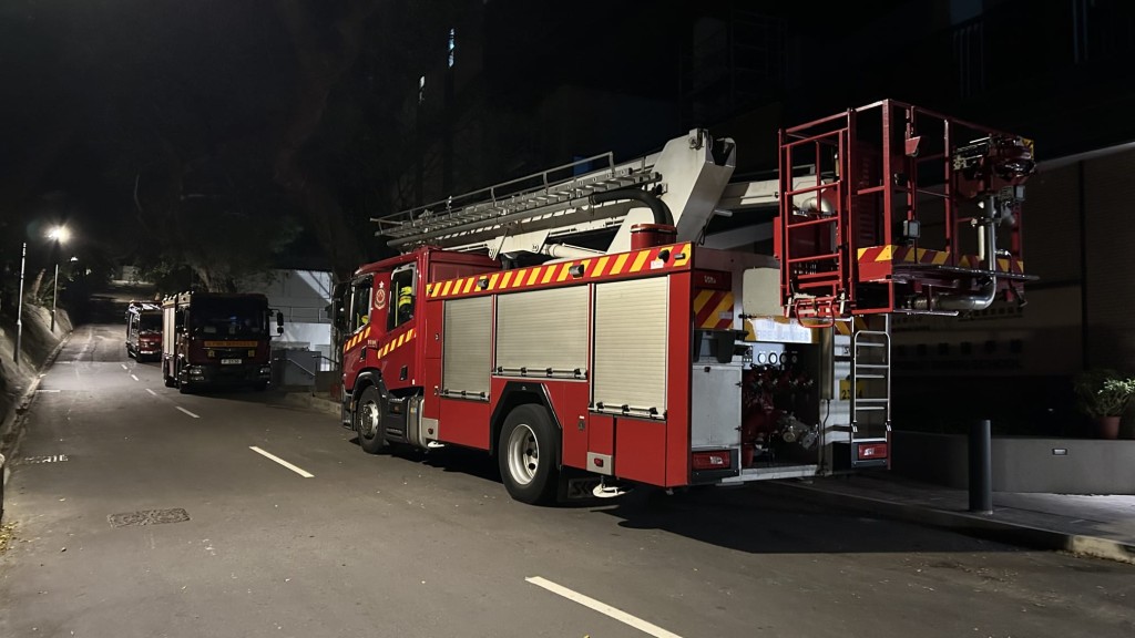 警方周五（1月2日）派員連同飛行服務隊、消防及民安隊到薄扶林水塘一帶進行通宵搜救，至周六凌晨，有多輛消防車停在薄扶林水塘道。蔡楚輝攝