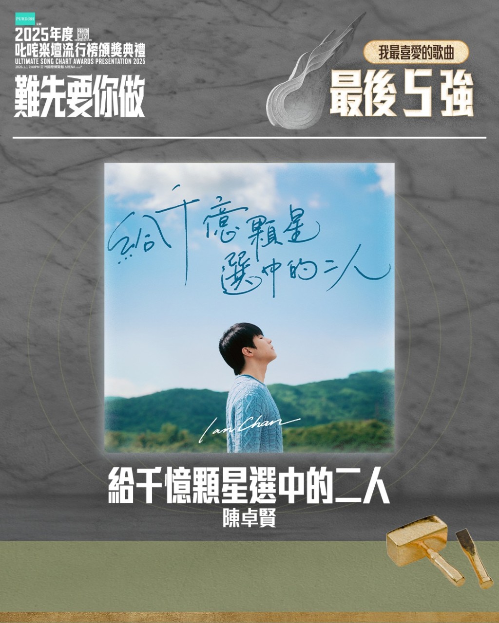 “叱咤乐坛我最喜爱的歌曲”  最后五强 - 给千亿颗星选中的二人 (陈卓贤)