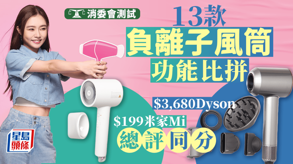 消委會︱風筒性能比拼 小米$199型號 媲美Dyson $3,680產品
