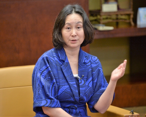 何超瓊在聯合國人權理事會會議上發言。資料圖片