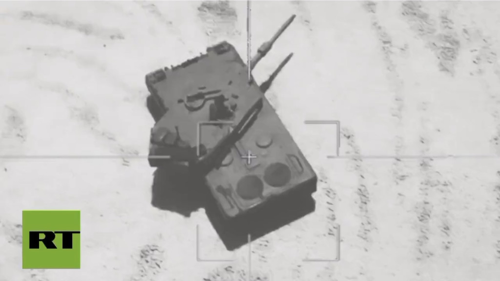 俄羅斯電視台（RT）發佈「豹-2 」坦克被摧毀的影片。