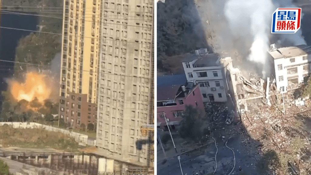 爆炸現場濃煙滾滾。《南國今報》