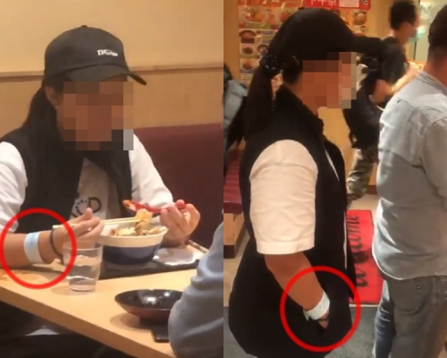 女子疑違禁令出外食飯遭追罵。影片截圖