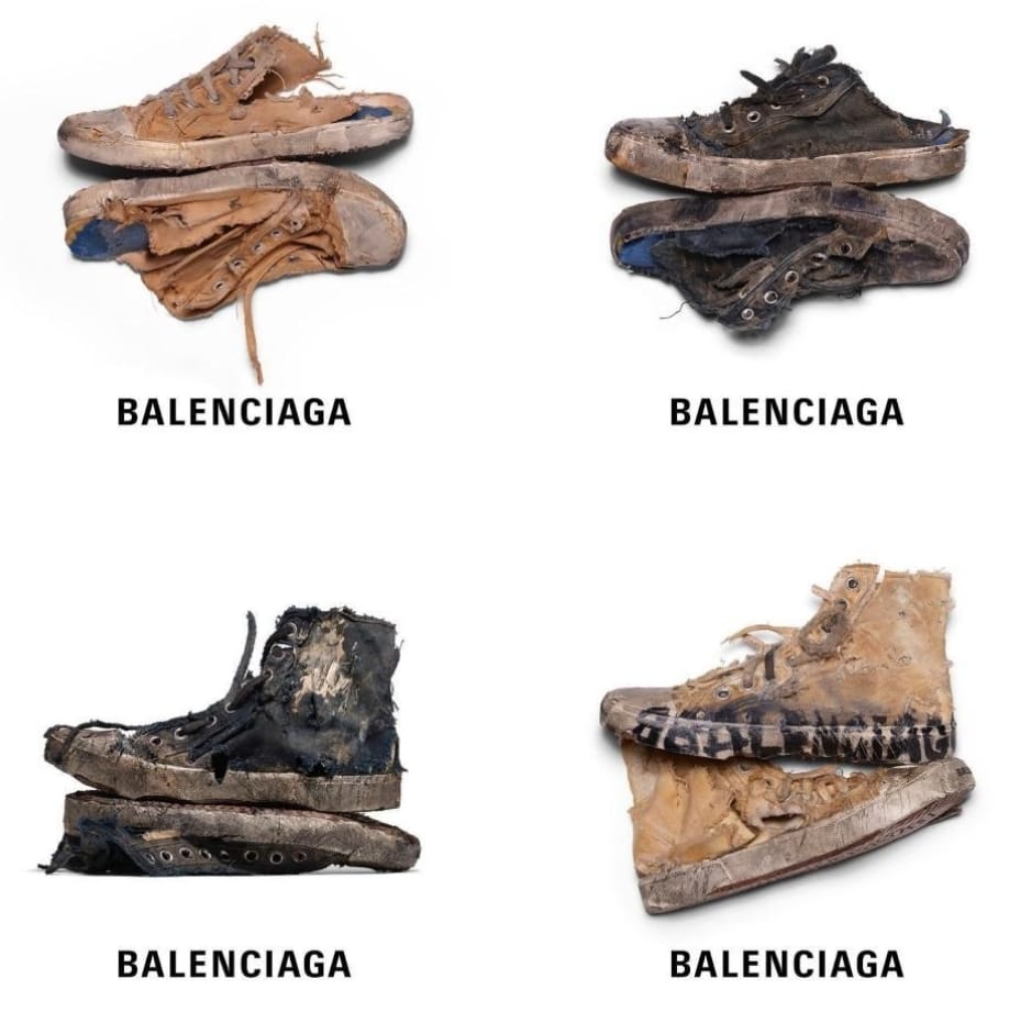 法國名牌「巴黎世家」以前出過類似破爛鞋款，限量版一推出就搶購一空。